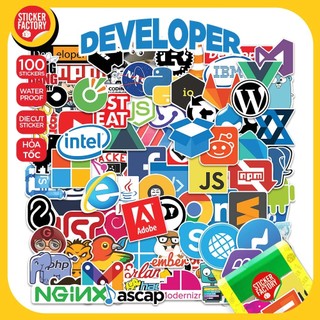 Developer lập trình viên - Set 100 sticker decal hình dán dễ thương - STICKER FACTORY