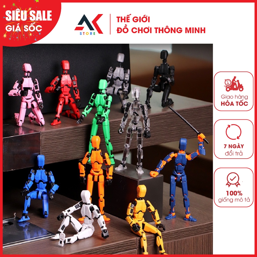 Lucky 13 Kit Mô Hình 3D Đồ Chơi Robot Figure DUMMY 13 Khớp Cử Động Nhân Vật Hành Động Với Vũ Khí Đa 