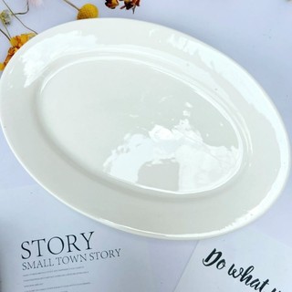 Đĩa sứ trắng hình bầu dục đĩa 9inch 23cm,10inch 27cm