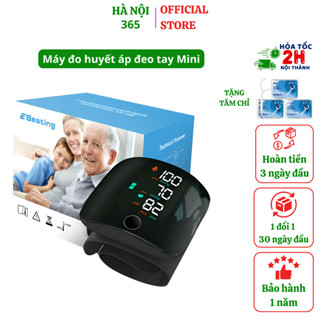 Máy đo huyết áp tự độn, máy đo huyết áp cổ tay cảnh báo bất thường huyết áp, tự đo chính xác kết quả nhanh chóng