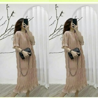 Đầm bầu xinh BBA104 - Váy bầu đẹp hàng chuẩn chất voan hai lớp