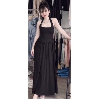 Đầm Maxi Cổ Yếm Dáng Dài Xòe Bồng Siêu Hot P27