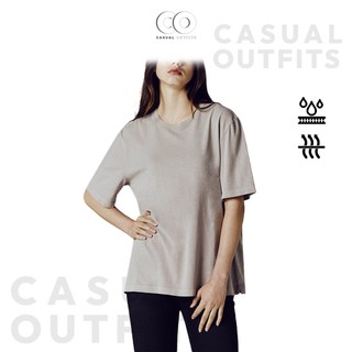  Áo thun tee unisex Gior.da.no form oversize chất cotton - Màu Beige