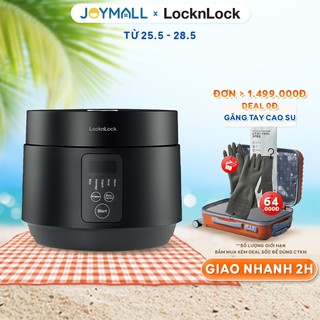 Nồi cơm điện LocknLock Compact Rice Cooker 1.2L EJR346BLK - Hàng chính hãng, 5 chế độ nấu - JoyMall