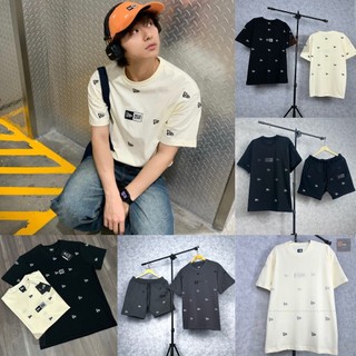 [ Chính Hãng] Cặp đôi áo NEW ERA mới cực hot họa tiết thêu 100% hai màu Black và Ivory