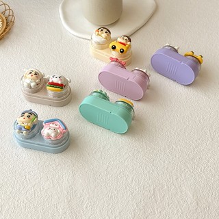 Khay Đựng Kính Áp Tròng Charm Hình Shin Dễ Thương, Case Lens Charm Shin Cute Kèm Dụng Cụ Đeo
