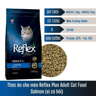 thức ăn hạt Reflex PLUS mèo lớn vị cá hồi 1kg và 1,5kg