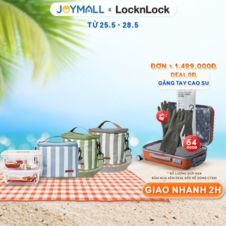 Bộ túi hộp cơm thủy tinh Lock&Lock LLG428S2 - Hàng chính hãng, dùng được lò vi sóng, có lớp bạc cách nhiệt - JoyMall