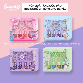  Hộp Quà Tặng Sơn Móng Tay + Dán Móng Cho Bé Kuromi Melody Cinnamon An Toàn Dễ Lột Lành Tính Không Chứ Chất Gây Hại 