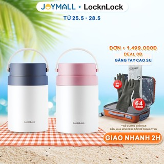 Hộp cơm giữ nhiệt LocknLock LHC8042 700ml - Hàng chính hãng, 2 ngăn kèm muỗng inox, có thể ủ cháo cho bé - JoyMall