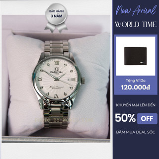 Đồng hồ nam CARNIVAL 8671G máy cơ cao cấp full box kèm túi - Mặt kính Sapphire - Thép không gỉ 316L - Bảo hành 3 năm