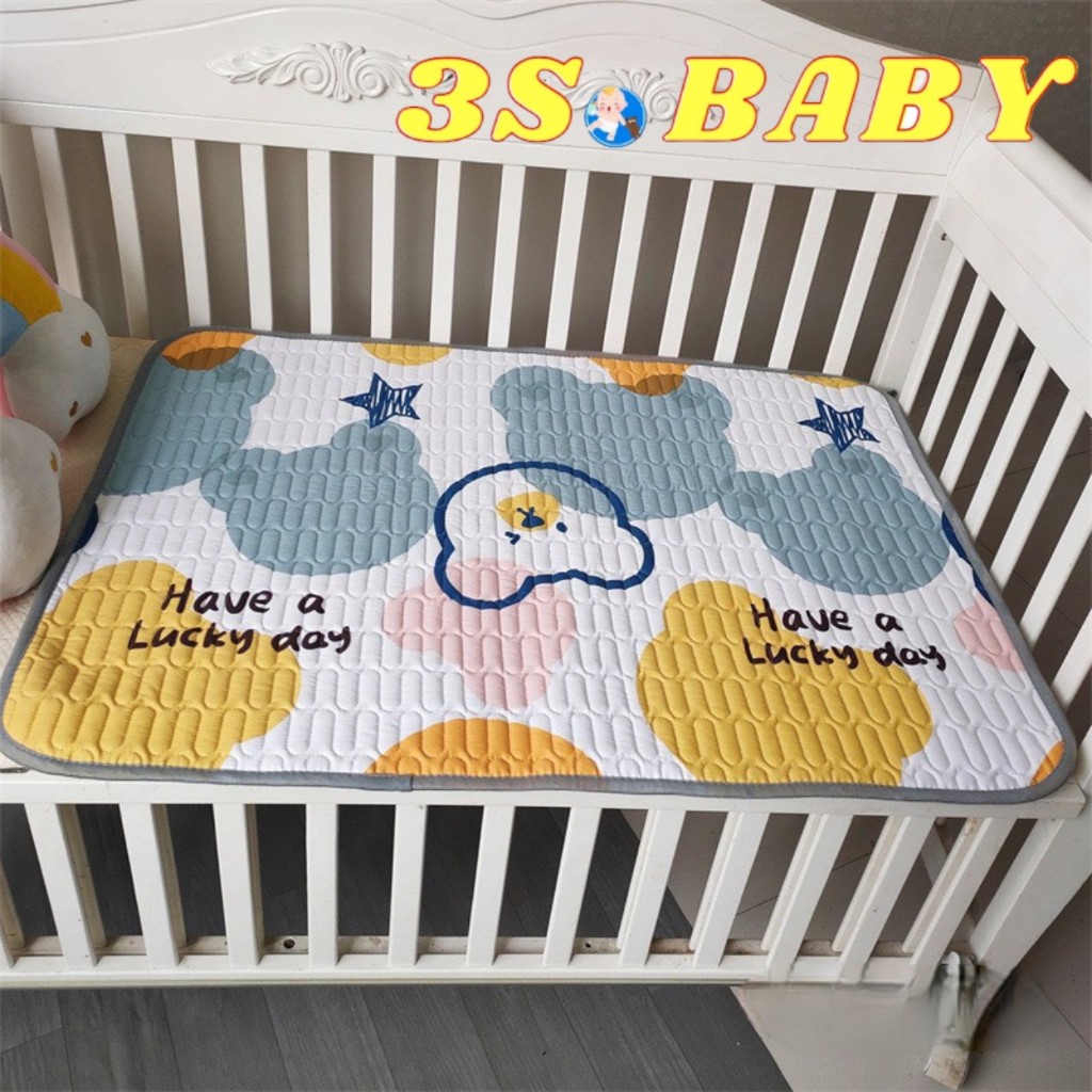 Lót Chống Thấm Cho Bé 5 Lớp Vải Thô Cotton Dùng 2 Mặt (cả mùa đông & hè ) kt 50x70cm HT01