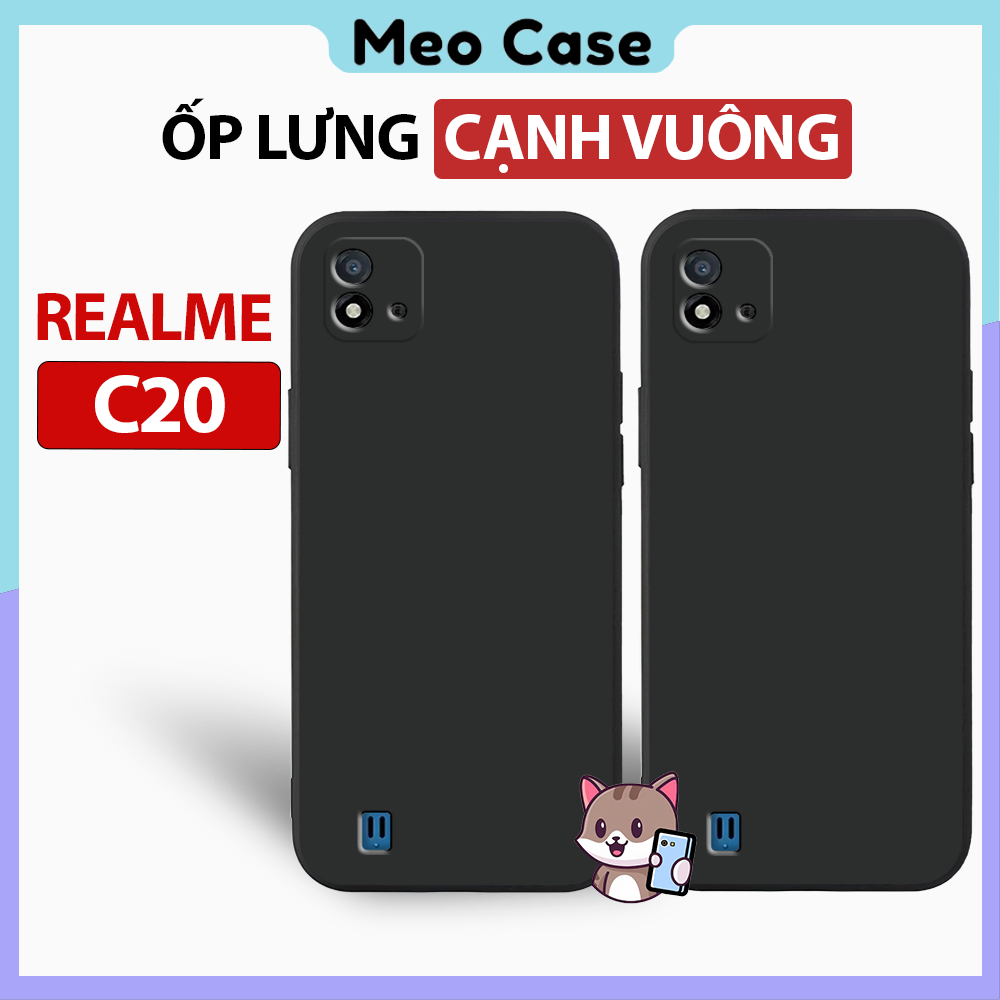 Ốp lưng Realme C20, TPU viền vuông, Vỏ điện thoại bảo vệ viền camera toàn diện | Meo case