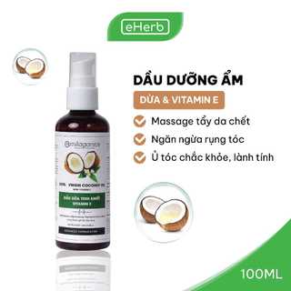 Dầu Dừa Nguyên Chất Vitamin E Dưỡng Da, Dưỡng Tóc, Dưỡng Môi MILAGANICS 100ml (Chai)