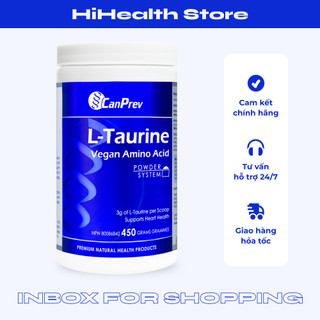 Canprev L-Taurine Vegan amino Acid 450g Hỗ trợ trao đổi chất , tăng cường sức khỏe tim mạch