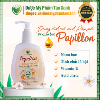  Dung dịch vệ sinh phụ nữ nano bạc Papillon tinh chất lô hội Vitamin E - Táo Xanh Việt Nam 