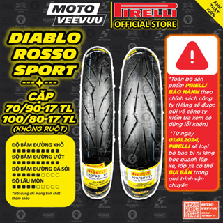 [MTVV] CẶP VỎ LỐP xe máy PIRELLI Rosso Sport 70/90-17 & 100/80-17 Sirius EX 150 EX 135 Dream Wave FU Winner<END>