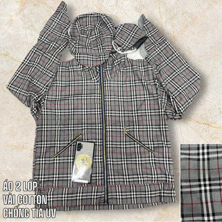 size 2XL_ÁO 2 Lớp Cotton kẻ BIGSIZE chống tia uv, chống nắng cao cấp loại 1
