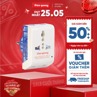 [HỎA TỐC] Phích Cắm Chuyển Điện Quang ĐQ EPC NK-803 - Chuyển Đổi 3 Chân Sang 2 Chân