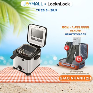 Nồi chiên ngập dầu Lock&Lock EJF716SLV 1.5 lít - Hàng chính hãng, có nắp kính ngăn dầu bắn ra ngoài - JoyMall