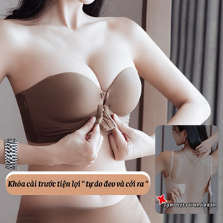  {MUA 1 TẶNG 1 CẶP DÁN HOA QUẢ}. Áo ngực không dây siêu nâng đệm dầy 5cm áo lót nữ cài trước chống tụt nâng ngực tạo khe 