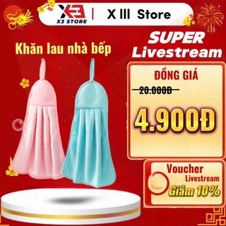 Khăn Lau Tay, Lau Bát Đĩa, Lau Bàn Nhà Bếp [Siêu Thấm Hút] Size Lớn Có Móc Treo Tiện Lợi