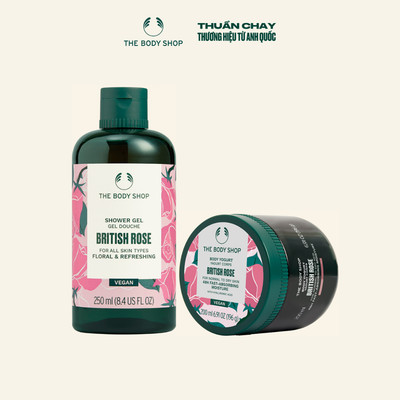 Combo Sữa Chua Dưỡng Thể 200ml và Sữa Tắm 250ml British Rose The Body Shop