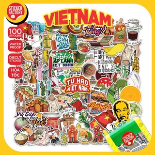 Việt Nam Điểm Lên Những Tự Hào - Hộp set 100 sticker hình dán - STICKER FACTORY