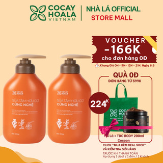 Combo 2 chai Sữa Tắm Thảo Dược Hữu Cơ Gừng Nghệ Cỏ Cây Hoa Lá 500g - TẠM BIỆT MỤN LƯNG