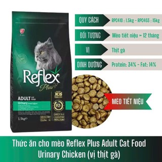 thức ăn hạt cho mèo ngăn ngừa và tan sỏi thận Reflex plus urinary 1kg và 1,5kg