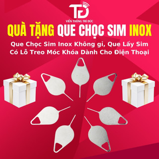 Que Chọc Sim 4G Inox Không Gỉ, Que Lấy Sim Giá Rẻ, Có Lỗ Treo Móc Khóa Dành Cho Điện Thoại - Viễn Thông Trí Đức