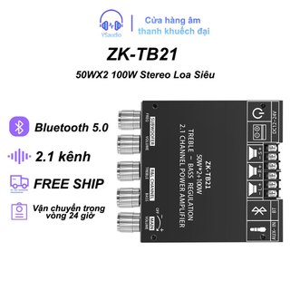 【Hồ Chí Minh】ZK-TB21 mạch khuếch đại mạch loa bluetooth Khuếch Đại siêu trầm Bluetooth 5.0 50WX2 100W 2.1âm thanh nổ