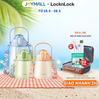 Bình giữ nhiệt có ống hút LocknLock 1lít 1.5 lít-Hàng chính hãng, dây đeo quai xách (ĐỘC QUYỀN JOYMALL)