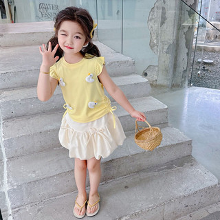 Quần áo bé gái, set bộ áo cotton gắn sticker kèm quần bồng siêu xinh cho bé 10-22kg