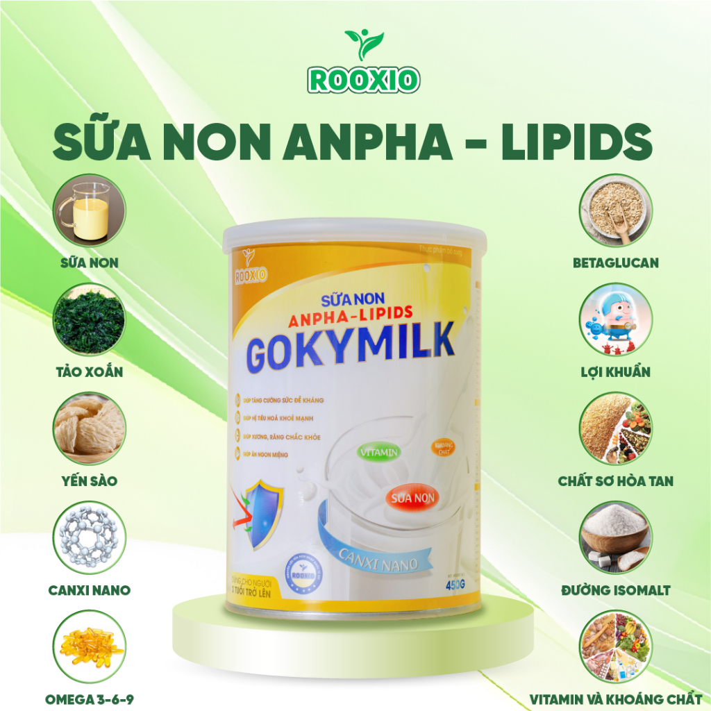 Sữa non Anpha Lipit Gokymilk 450g tăng cường hệ miễn dịch, bổ sung canxi, vitamin