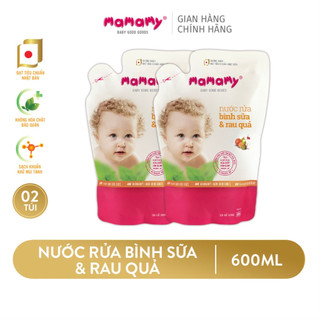 Túi nước rửa bình sữa & rau củ Mamamy thành phần thiên nhiên, an toàn cho bé 200ml/600ml
