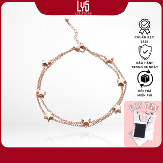Lắc chân bạc lys five pointed star anklet rose gold 9006rg - lắc chân nữ fullbox hộp pan đầy đủ phụ kiện pan