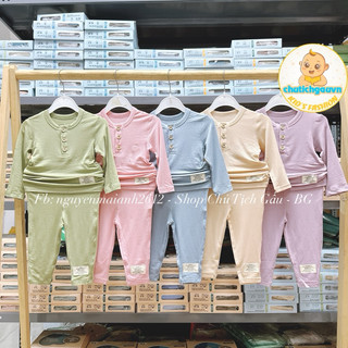 Hrnee bộ quần áo cổ trụ dài cho bé