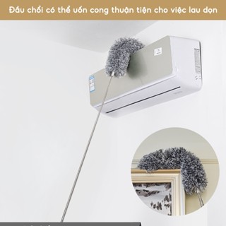  Chổi Quét Trần Nhà Đa Năng Cán Dài 2,5m Cây Phất Trần Inox Gập 90 Độ Quét Mạng Nhện Lau Bụi Ô Tô 