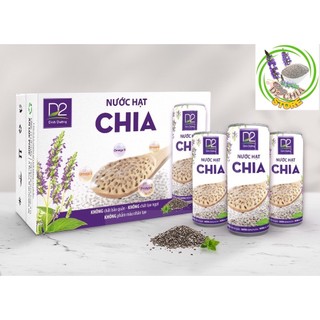 01 Thùng nước hạt CHIA đường phèn hương dưa lưới 240ml*24 lon