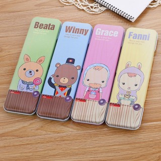 Hộp đựng bút bằng thiếc có chọn màu cute dễ thương cho bé