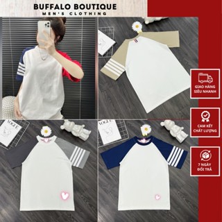 [Xu] Áo Phông Nam Thôm Phối 4 Vạch Siêu Đẹp - Áo Thun Nam Nữ Thôm Phối Màu Viền Vai Cao Cấp #Hot #2024...