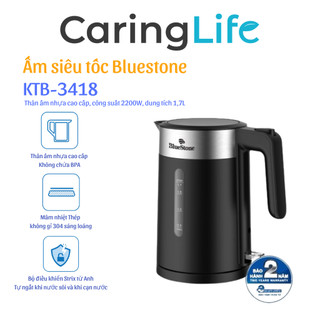 Ấm siêu tốc Bluestone KTB-3418 1.7 Lít 1850-2200W Hàng chính hãng Bảo hành 24 tháng