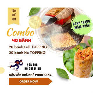 [Combo 40] Bánh tráng nướng mắm ruốc -  Đặc sản Phan Rang - ăn vặt,bánh tráng,chà bông - Tiệm Quê Nhà