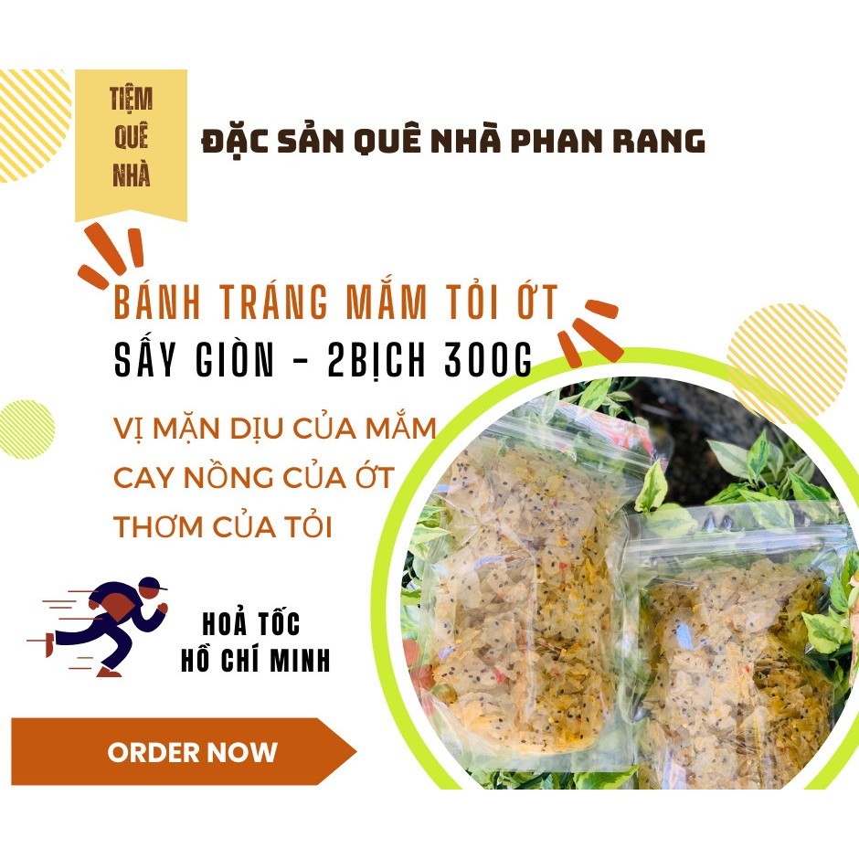 [Combo 600gr] Bánh Tráng Chiên Mắm Tỏi Ớt Đặc Sản Phan Rang Siêu Giòn
