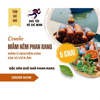 Combo 5 chai mắm nêm cá cơm Phan Rang - Mắm nêm nguyên con sẵn gia vị - Đặc sản Phan Rang Ninh Thuận - Tiệm Quê Nhà Thóc