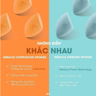 Set 2 Mút Cam Real Techniques 2 Pack Miracle Complexion Sponge