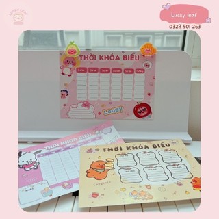 Set 3 thời khoá biểu loopy, capybara đáng yêu
