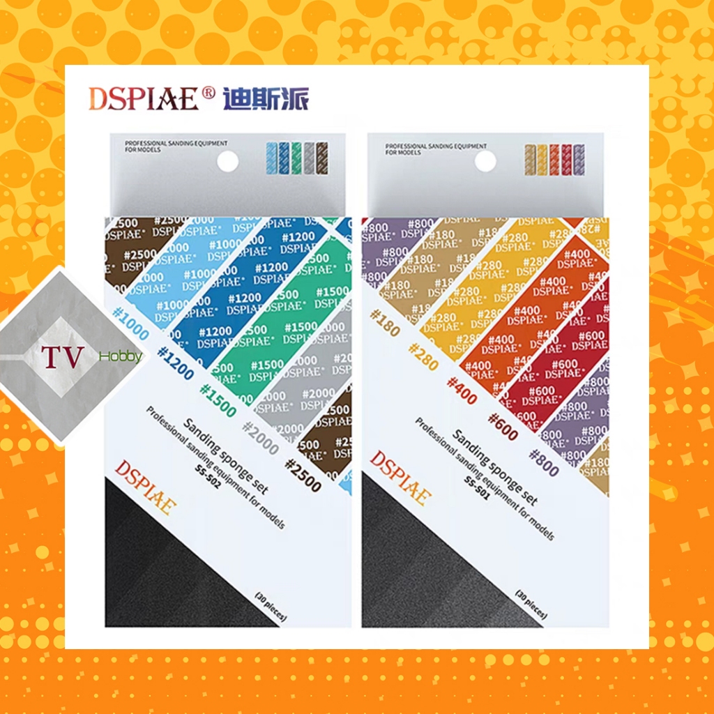 Bộ Set Giấy Nhám Xốp Đánh Bóng Mô Hình DSPIAE SS-S01 SS-S02 ( 1 Bộ 30 miếng ) #180 - #2500