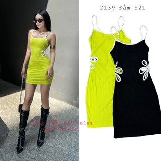 D139 đầm dây cutout eo f21
